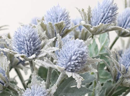 3 Pack Artificial Thistle Flowers Blue Eryngiums Floral Arrangement