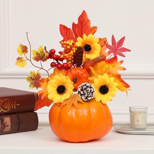 Ochine 12 Inch Artificial Pumpkin Fall Decor for Home