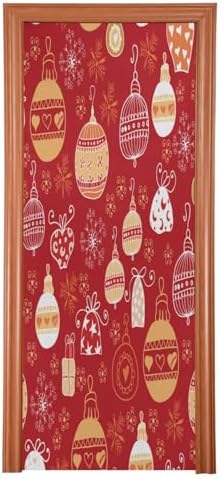 Susiyo Christmas Door Cover Red Halloween Decor 32x79 in