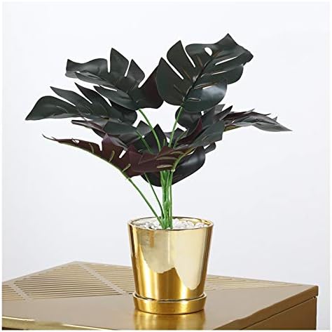 Artificial Monstera Plant in Golden Ceramic Pot 138 Inch