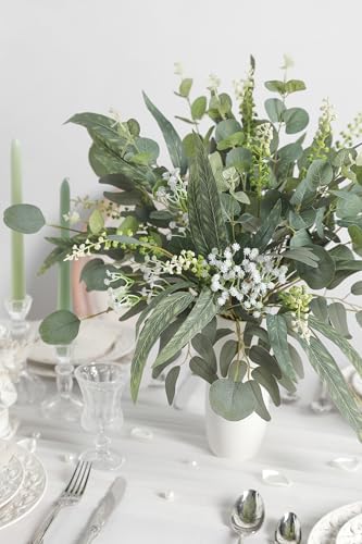 YYHUAWU Artificial Greenery Stems Box Set 86pcs with 6 Kinds