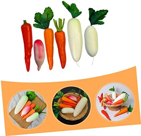 Ciieeo 3 Pack Artificial Carrots and Radishes for Photography