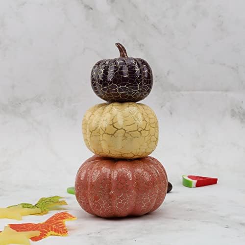 Gresorth 2pcs Stacked Artificial Pumpkins Halloween Decor