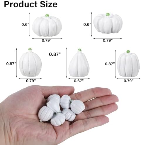 Winemana Mini Pumpkins Fall Decorations 80 Pack White