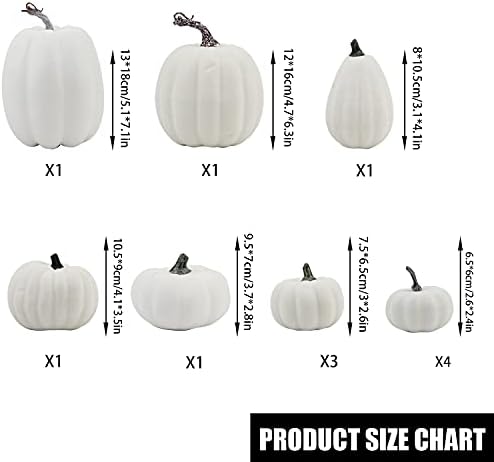 CCINEE 12PCS White Foam Pumpkins for Halloween Decorations