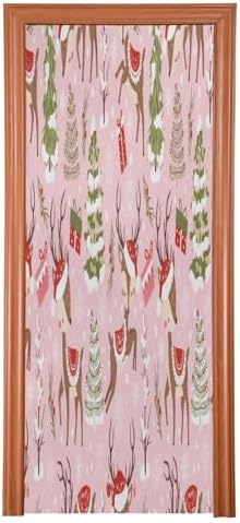 Susiyo Winter Deer Door Cover Christmas Decoration 32x79 in