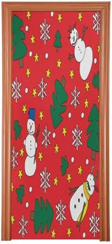 Susiyo Snowflakes Pine Tree Door Cover Stretchy Washable