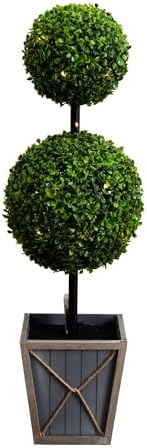 Nearly Natural 3ft UV Resistant Artificial Topiary with LED Lights