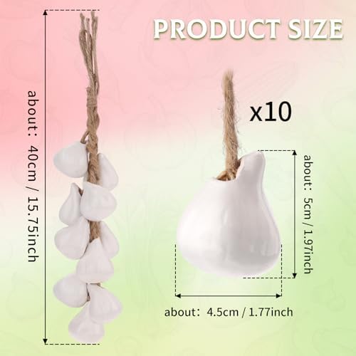 Woration Artificial Ceramic White Garlic Hanging Garland