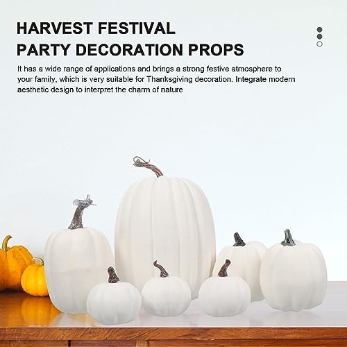 Garneck 7PCS Realistic Pumpkin Ornament for Halloween and Thanksgiving