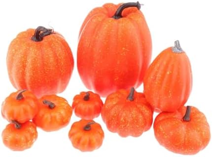Fancyes Fake Pumpkins Foam Props 12 Pieces Yellow