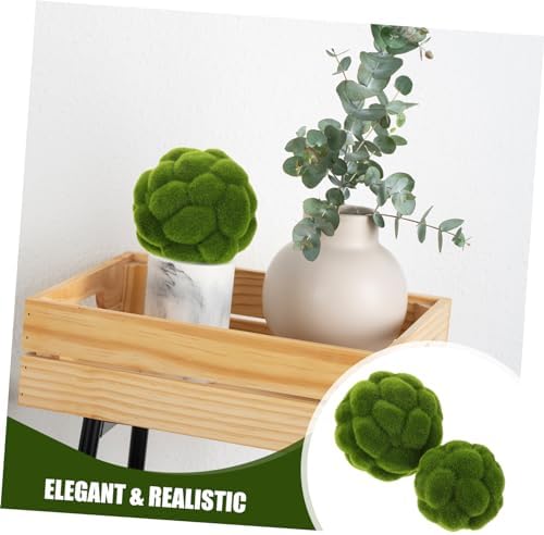 2pcs Artificial Topiary Moss Balls Decorative Garden Sphere