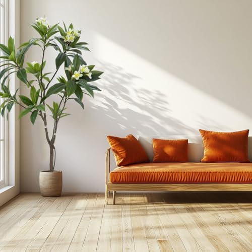 Alonfale 6FT Artificial Plumeria Tree with Concrete Base