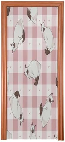 Susiyo Cartoon Siamese Cat Halloween Door Cover