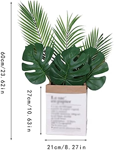 Artificial Bonsai Tree 23 Inch Artificial Monstera Plant with Realistic Leaves