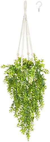 Mkono Fake Hanging Plant with Pot Set