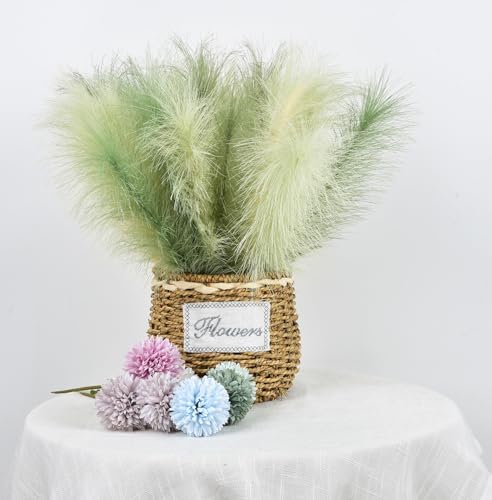 LSKYTOP Green Pampas Grass Decor 23Inch 12pcs Artificial Bouquets
