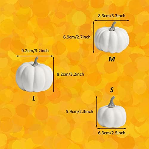 Orgrimmar Realistic Artificial Pumpkins 12PCS White Fall Decor
