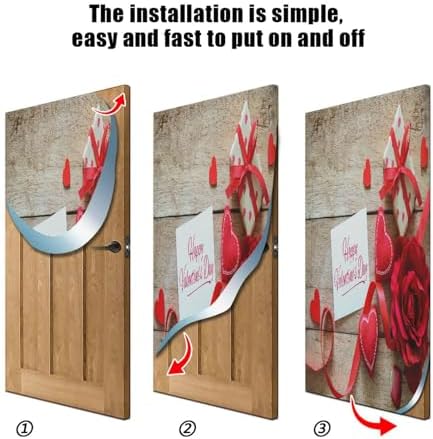 Susiyo Red Hearts Halloween Door Cover 32x79 in