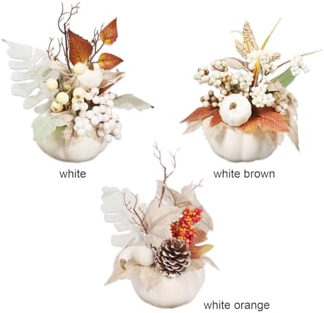 FQQWEE 3pcs Fall Potted Plants Artificial Decor Set