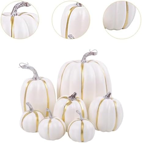 7X Artificial Foam Pumpkins for Halloween Kitchen Decor