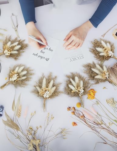 Mini Dried Flower Bouquet Set of 6 Boho Decor