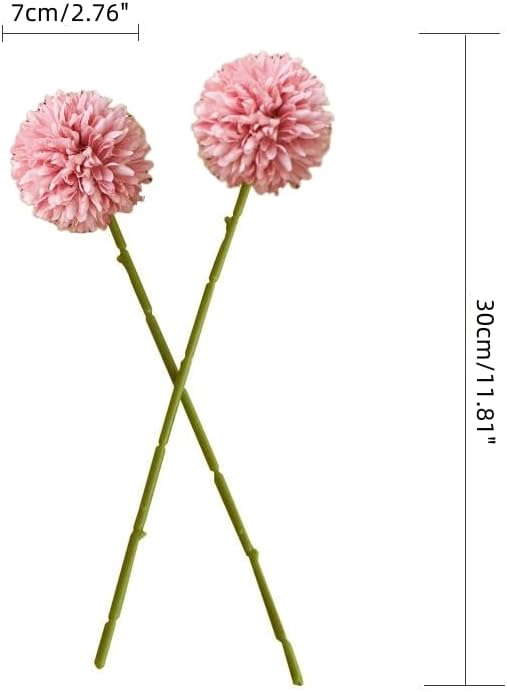 HoYuanFlo Light Pink Artificial Chrysanthemum Bouquet 10pcs