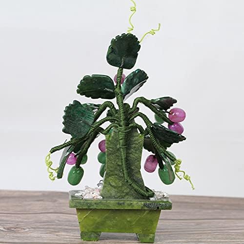 Artificial Bonsai Tree Tabletop Decor with Jade Carving