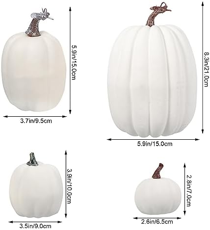 Garneck 7PCS Realistic Pumpkin Ornament for Halloween and Thanksgiving