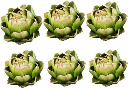 Artificial Artichoke Plastic Flower Decoration Green Small 6 Units