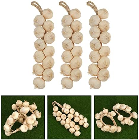 Sewroro 3Pcs Artificial Garlic Strings Decor