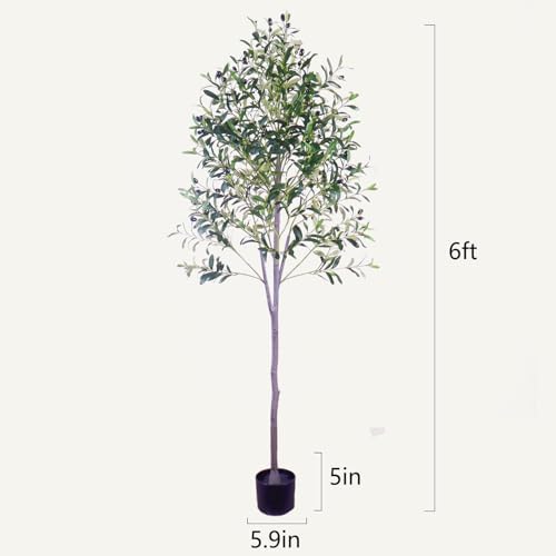 YJH 6ft Artificial Olive Tree with Realistic Fruit