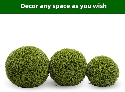 17 Inch Artificial Topiary Balls Set of 2 for Outdoor