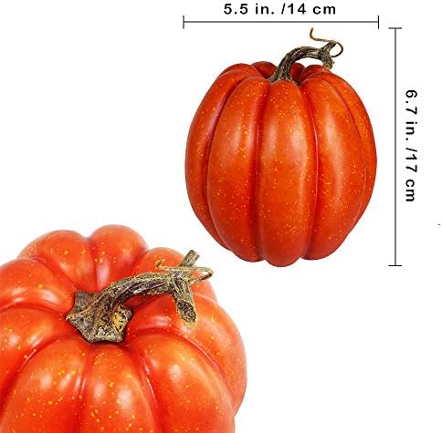 Winlyn Halloween Pumpkins Artificial Decorations 4 pcs Orange Black