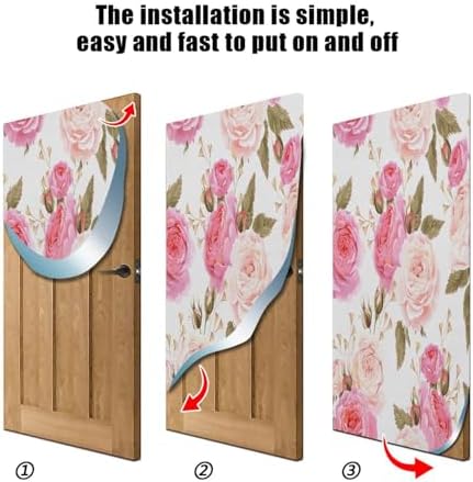 Susiyo Pink Rose Halloween Door Cover Stretch Fabric Decor