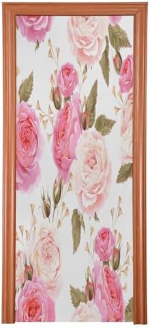 Susiyo Pink Rose Halloween Door Cover Stretch Fabric Decor