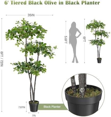 GarveeHome Artificial Black Olive Tree with LED Lights