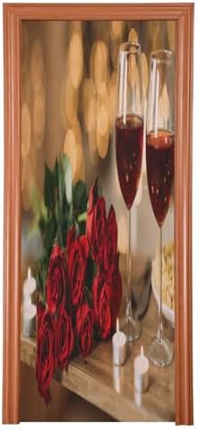Susiyo Romantic Rose Halloween Door Cover 32x79 in