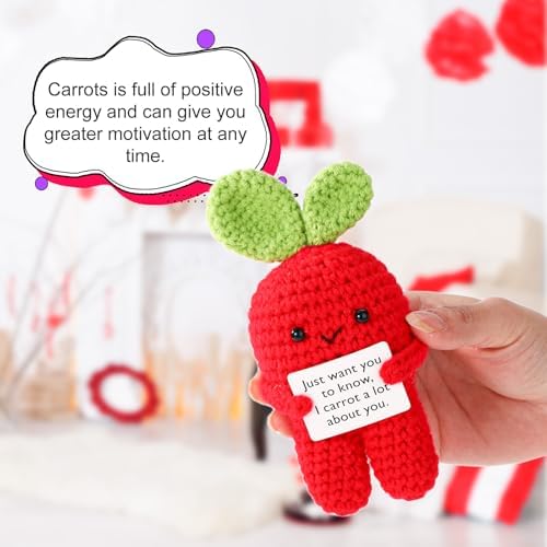 TOYMIS Positive Carrot Crochet Ornament Gift