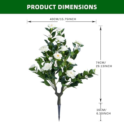 354 Inch Artificial Topiary Tree Set of 2 White Camellia