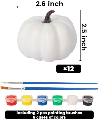 FUTUREPLUSX 12PCS White Fake Pumpkins for Painting and Decorating