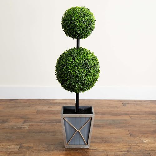 Nearly Natural 3ft UV Resistant Artificial Topiary with LED Lights