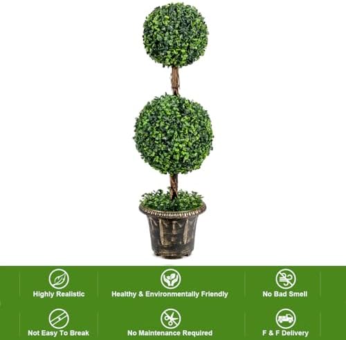 Safeplus 3ft Artificial Boxwood Topiary Tree