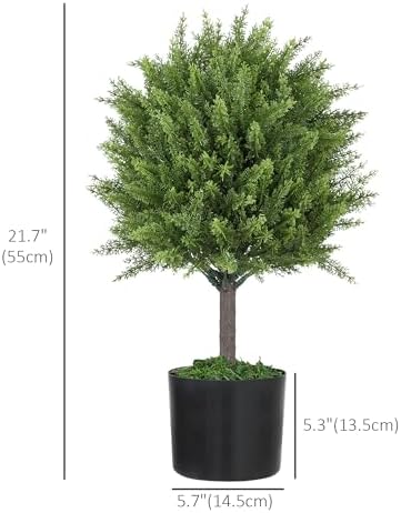 HOMCOM Artificial Topiary Set of 2 Indoor Outdoor Plants