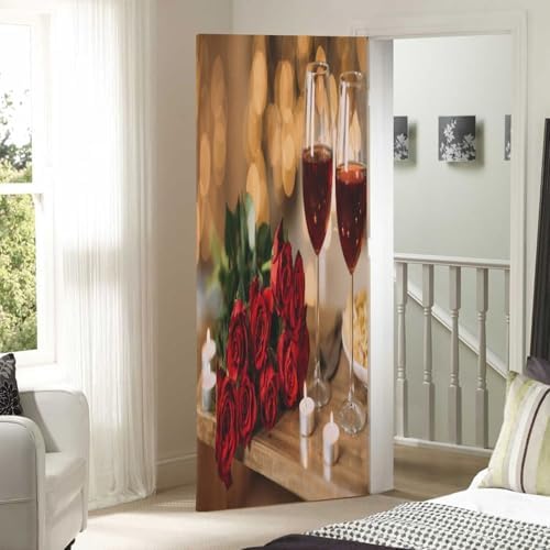 Susiyo Romantic Rose Halloween Door Cover 32x79 in