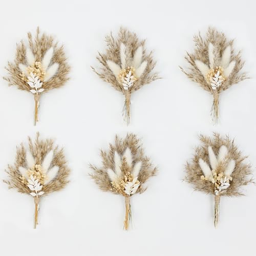 Mini Dried Flower Bouquet Set of 6 Boho Decor