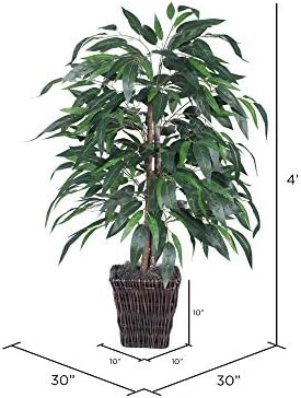 Vickerman Artificial Mango Bush with Willow Basket