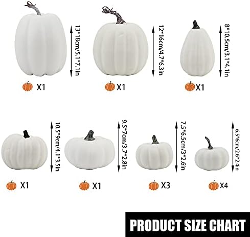 LOMIMOS 12pcs White Artificial Pumpkins for Halloween Decorations