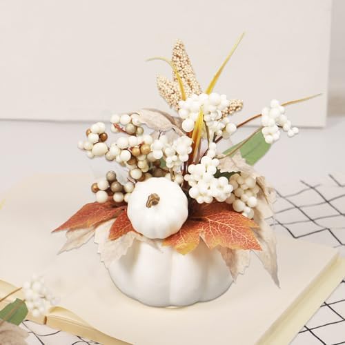 Artificial Pumpkin and Berries Arrangement Fall Decor for Holidays