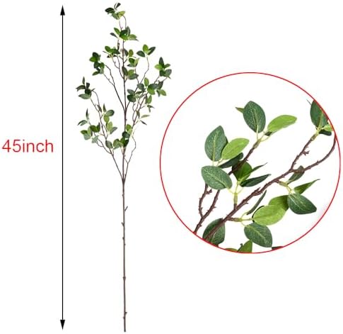 6pcs Faux Stems Artificial Eucalytus Branches for Vase